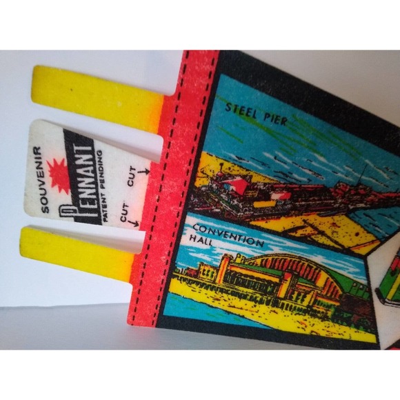 Atlantic City Banner Felt Pennant Steel Pier Convention Hall Vintage Uncut - Picture 2 of 7